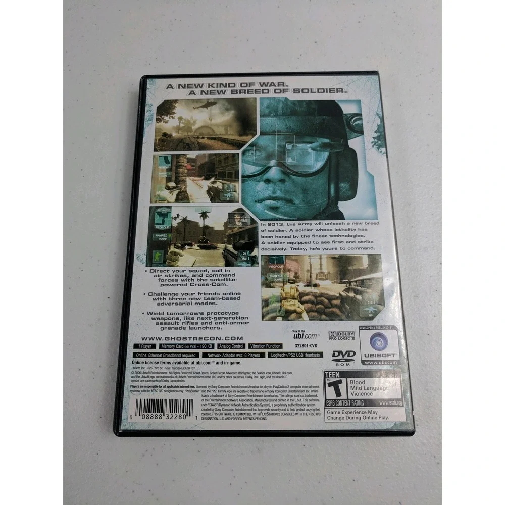 TOM CLANCY'S GHOST RECON ADVANCED WARFIGHTER - PS2 - W/MANUAL - FREE S/H (V)